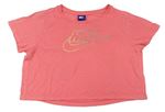Růžové crop tričko s logem Nike