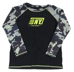 Černo-army UV triko s nápisem 