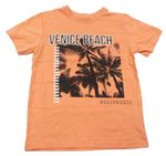 Oranžové tričko s palmami Primark