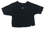 Černé crop tričko s logem Nike