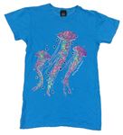 Modré tričko s medúzami 