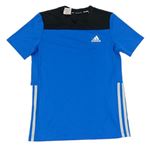 Modro-černé sportovní funkční tričko s logem Adidas