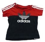 Černo-červené tričko s logem Adidas