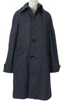 Dámský tmavošedo-fialový kostkovaný vlněný kabát H&M