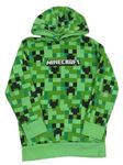 Zelená mikina s kapucí a Minecraft