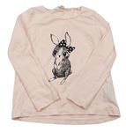 Světlerůžové triko s králíčkem H&M