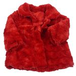 Červený chlupatý podšitý kabát George