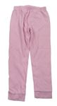 Růžové žebrované pyžamové kalhoty Pocopiano
