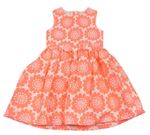 Smetanovo-neonově růžové květované šaty Jasper Conran
