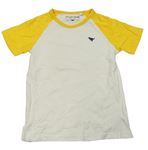 Žluto-bílé tričko s dinem Next