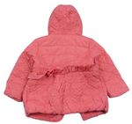 Růžová šusťáková prošívaná zateplená bunda s kapucí zn. Mothercare
