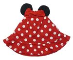 Červený puntíkatý bavlněný klobouk s oušky - Minnie Disney