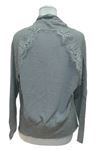 Dámský šedý svetr s krajkou - nové