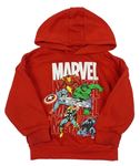 Červená mikina s Avengers a kapucí Marvel