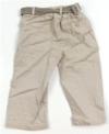 Světlebéžové lněné kalhoty s páskem zn. Marks&Spencer