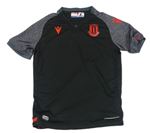 Černo-šedý funkční fotbalový dres STOKE CITY macron 