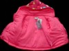 Outlet - Růžový fleecový zateplený kabátek s kapucí a puntíky zn. Minoti