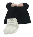 2Set - Černá čepice - Minnie H&M + bílé ponožky