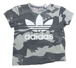 Šedé army crop tričko s logem Adidas