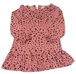 Růžové lehké šaty s leopardím vzorem a volány F&F