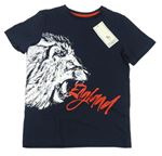 Tmavomodré tričko s lvem - England Tu