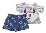 2set - Pruhované tričko + modré riflové kraťasy s Minnií Disney