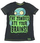 Tmavošedé tričko s Plants vs. Zombies