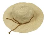 Béžový slaměný klobouk se třpytkami H&M