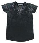 Antracitové tričko s květy Primark