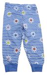 Modro-bílé pruhované pyžamové kalhoty s kytičkami Mothercare