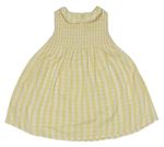 Žluté kostkované žabičkové šaty s límečkem TU 
