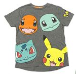 Šedé melírované tričko - Pokémon