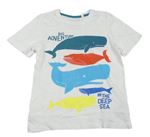 Bílé tričko s velrybami C&A