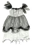 Kosým - Bílo-černé šaty s krajkou s flitry 