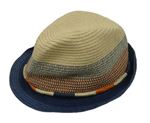 Béžovo-modro-oranžový klobouk George vel.128-152
