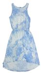 Modro-bílé batikované šaty s nápisem H&M