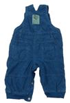 Modré manšestrové podšité laclové kalhoty zn. M&S