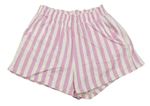 Bílo-růžové pruhované pyžamové kraťasy H&M