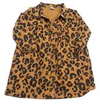 Hnědo-černé propínací košilové šaty s leopardím vzorem Next