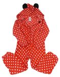 Červená puntíkatá chlupatá kombinéza s kapucí - Minnie Disney