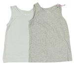 2x košilka - světlešedá melírovaná + bílá