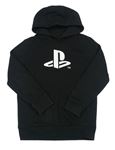 Černá mikina s kapucí a logem PlayStation