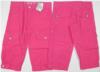 Outlet - Růžové plátěné capri kalhoty 