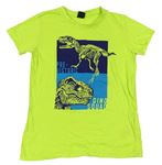Křiklavě zelené tričko s dinosaury Y.F.K.