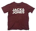 Mahagonové tričko s logem JACK&JONES