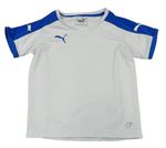 Bílo-modré sportovní funkční tričko s logem Puma