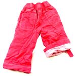 Růžové plátěné oteplené rolovací kalhoty zn. Next