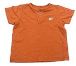 Oranžové tričko s výšivkou a knoflíčky M&S