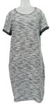 Dámské černo-bílé melírované pletené šaty 