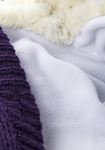 Outlet - Dámský fialový oteplený propínací svetr s kapucí 